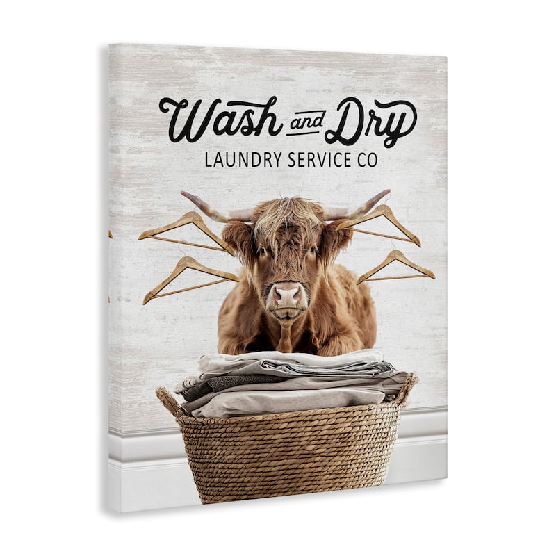 Stupell Wash & Dry Classic Cattle Canvas Wall Art Design By Lettered and Lined