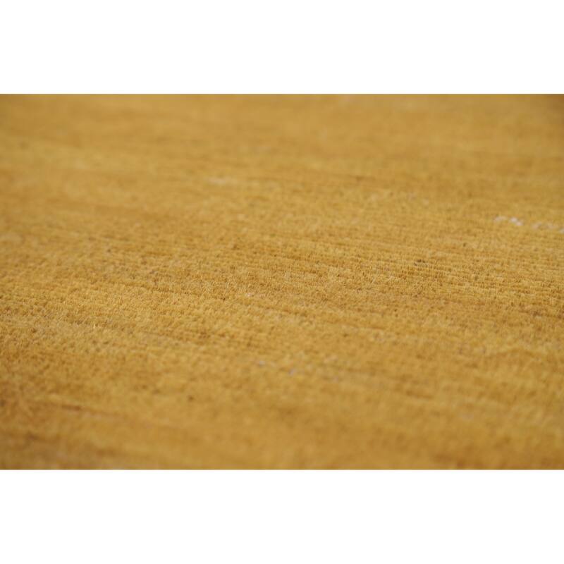 Yellow Gabbeh Oriental Square Area Rug Handmade Wool Carpet - 6'7" x 6'8"