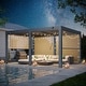 preview thumbnail 175 of 188, EROMMY Outdoor Louvered Pergola Gazebo with Adjustable Aluminum Rainproof Roof 12'x16' Pull Down - Dark Gray