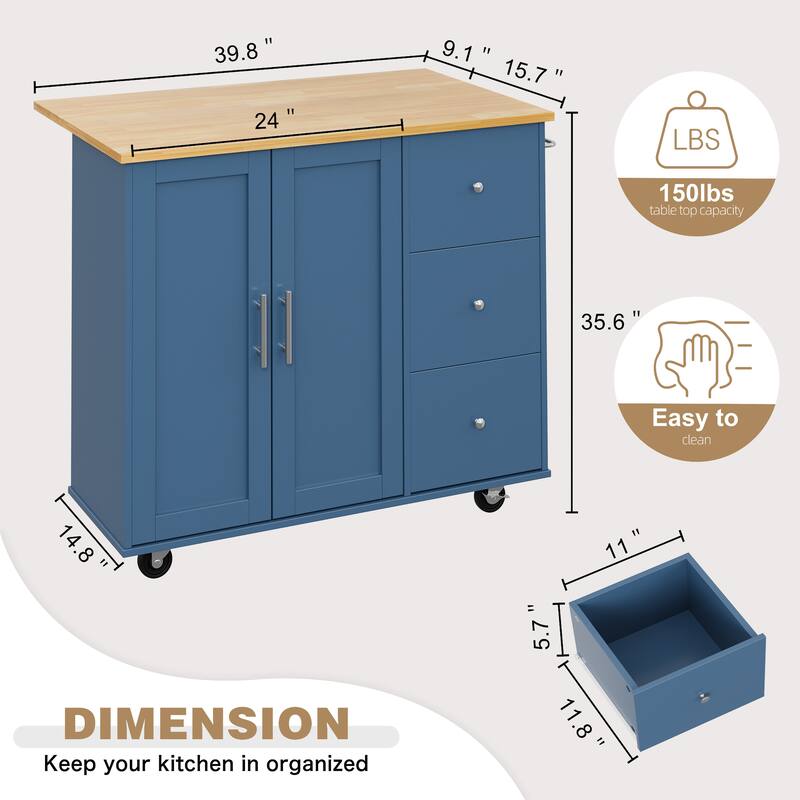 Futzca Storage Kitchen Island Cart
