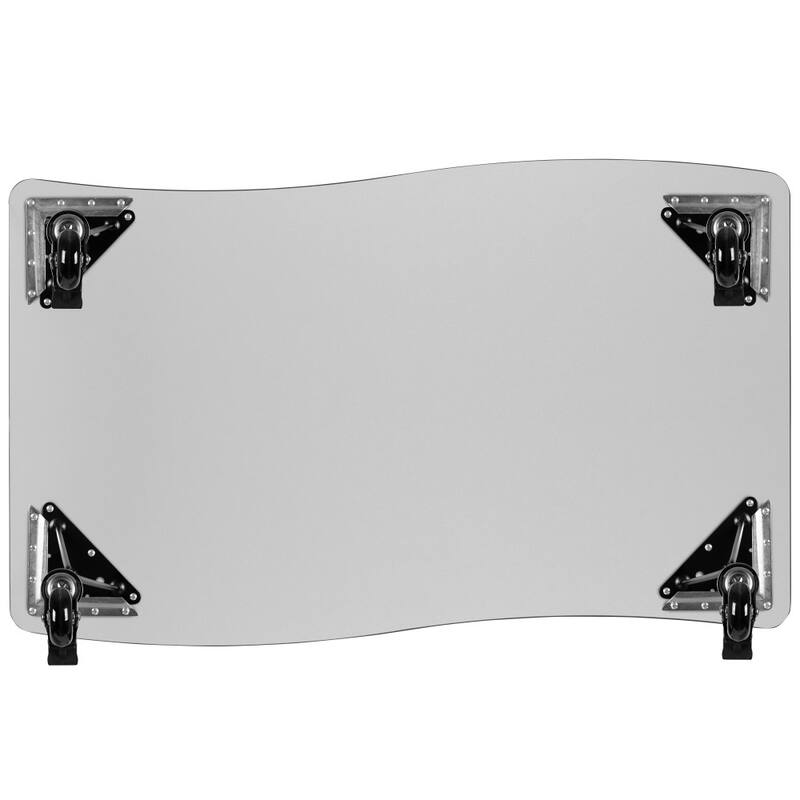Mobile 28"Wx47.5"L Wave Collaborative Grey Kids Adjustable Activity Table