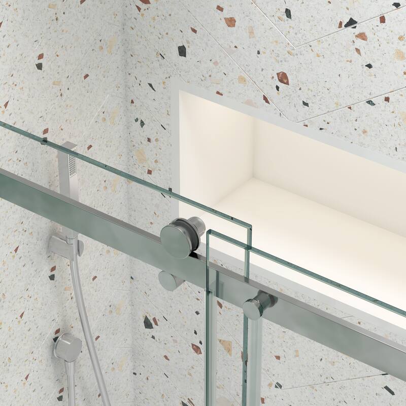 Frameless Single Sliding Shower Door with 304 Stainless Steel Hardware