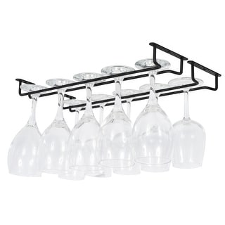 Wallniture Brix Stemware Wine Glass Rack Under Cabinet Storage Metal ...