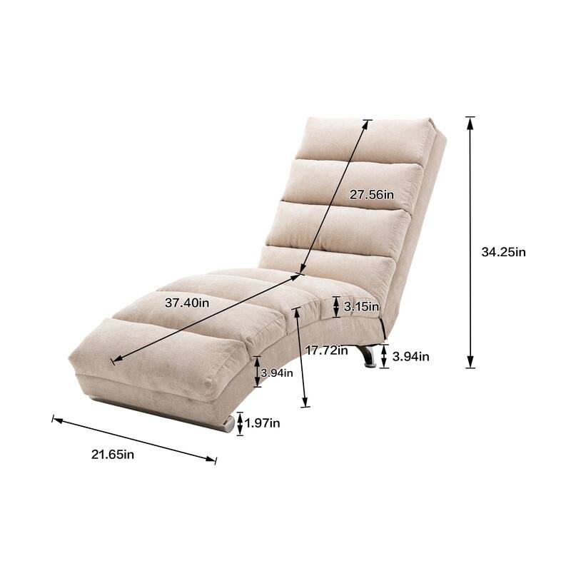 Linen Long Chaise Lounge Massage Recliner