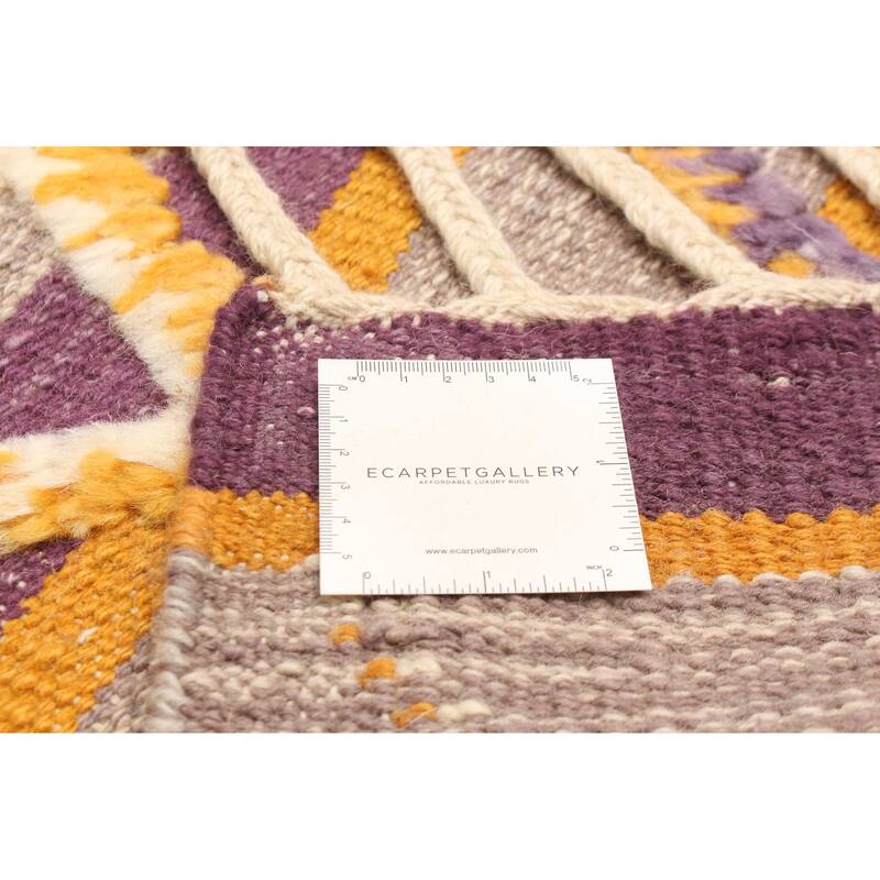 ECARPETGALLERY Flat-Weave Marrakech Purple Wool Kilim - 2'11 x 4'11