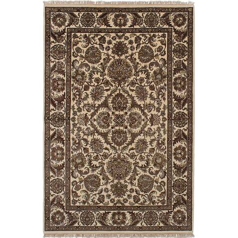 ECARPETGALLERY Hand-knotted Sultanabad Cream Wool Rug - 6'0" x 9'3"