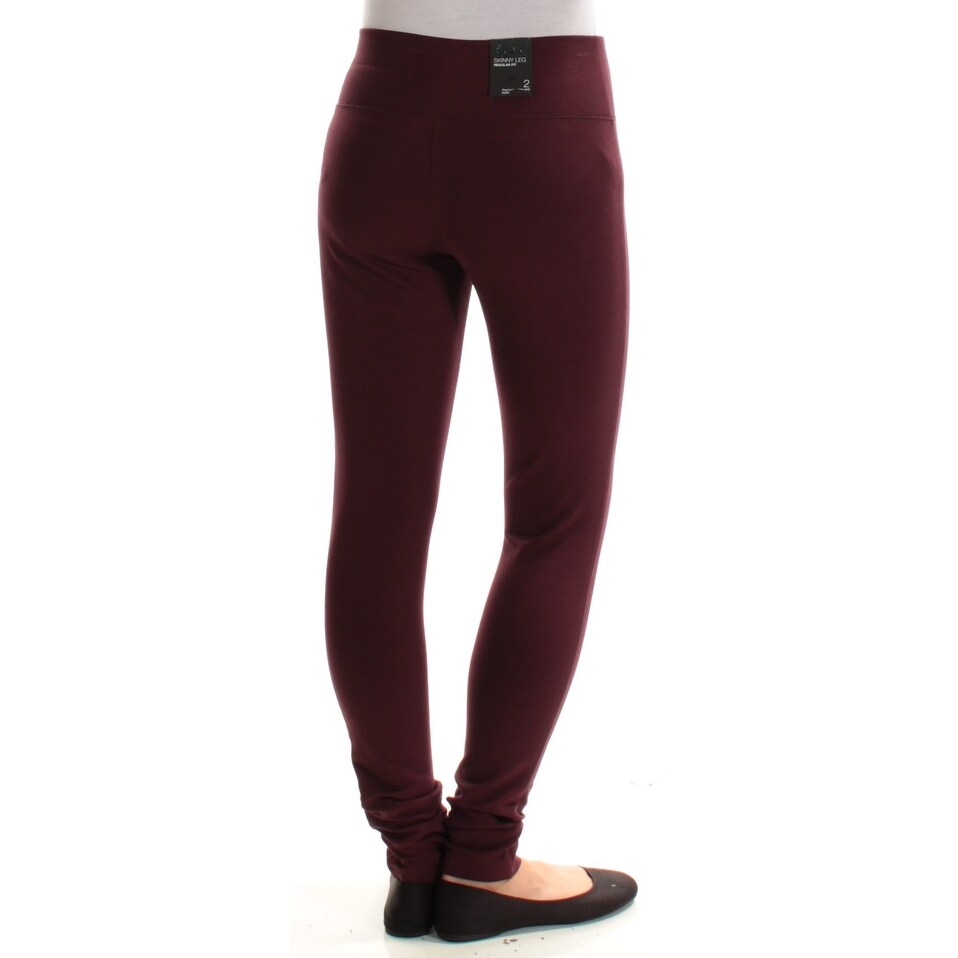 burgundy skinny pants womens