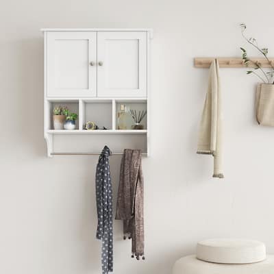 Roomfitters Bathroom Wall Cabinet with 2 Door, Toilet Storage, Wall Mounted Medicine Cabinets for Kitchen