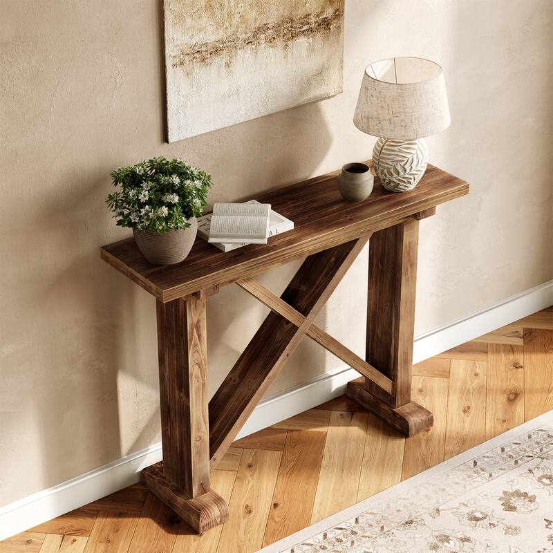 Solid Wood Narrow Entryway Console Table