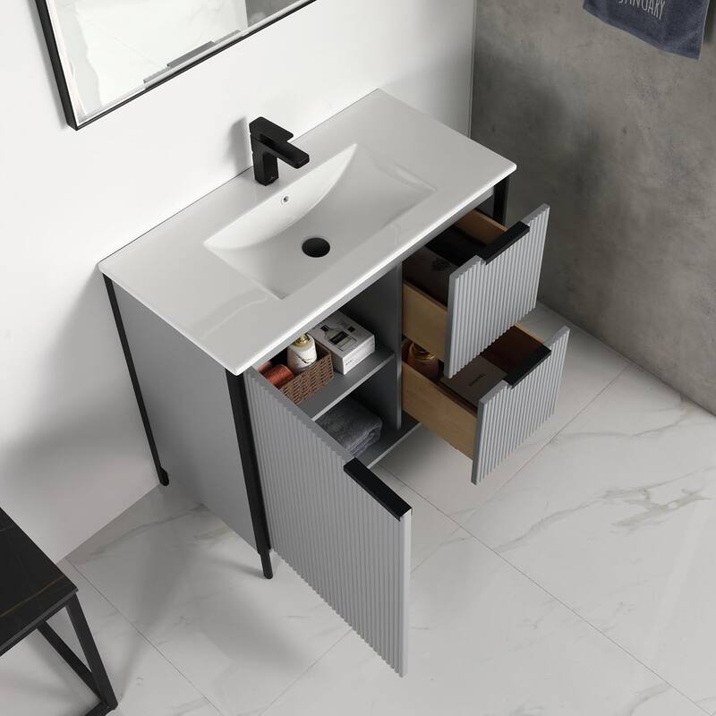 Blossom 36 Inch All Wood Freestanding Bathroom Vanity with Sink