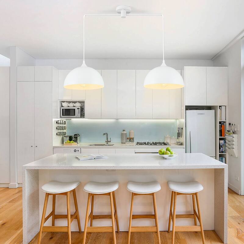 34.64inch 2 Lights Modern Simple Design Pendant with Metal Shade for Living Room Kitchen Island
