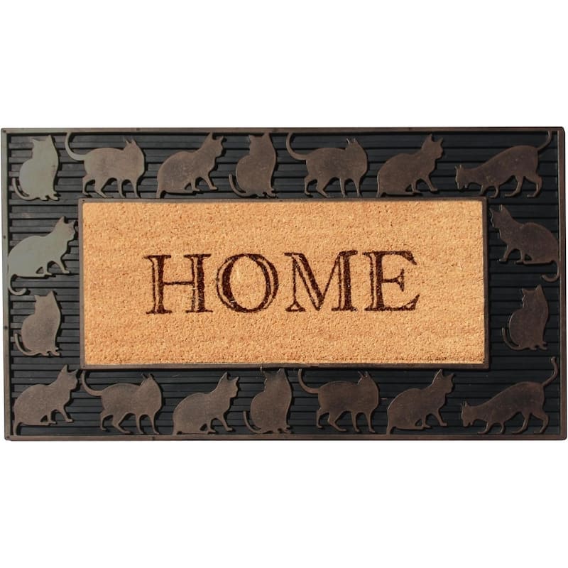A1HC Rubber and Coir Home Design Copper Finished Decorative Doormat 18"X30"