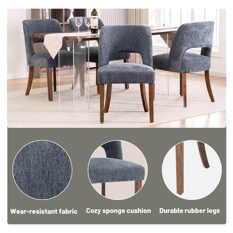 Wooden Dining Chairs Set of 2/4/6,Modern Fabric Upholstered Dining Room Chair Kitchen Chairs