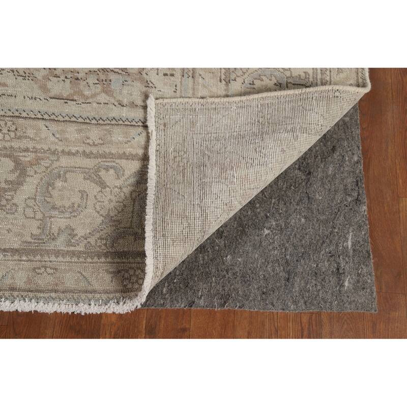 Muted Distressed Tabriz Vintage Persian Area Rug Handmade Wool Carpet - 9'7" x 12'5"