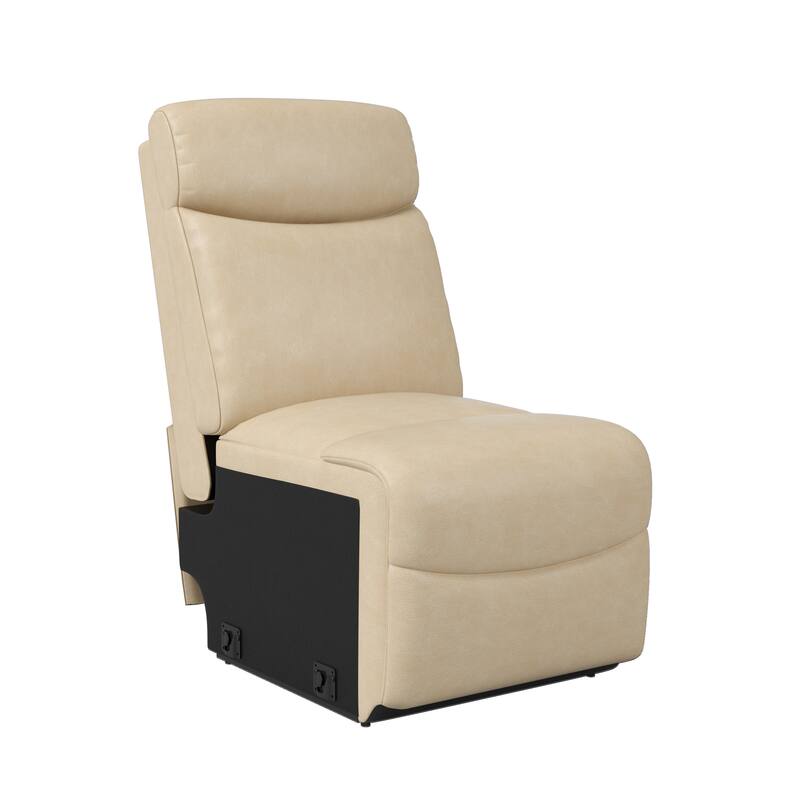 Strick & Bolton 3 Seat Distressed Faux Leather Reclining Loveseat