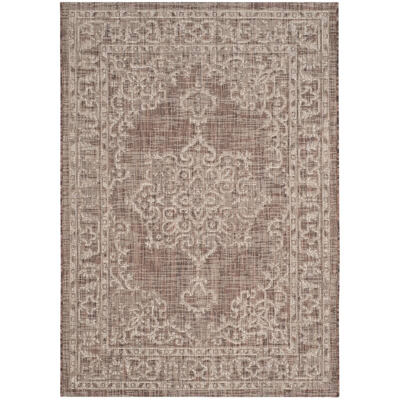 SAFAVIEH Courtyard Divna Medallion Indoor/ Outdoor Waterproof Patio Backyard