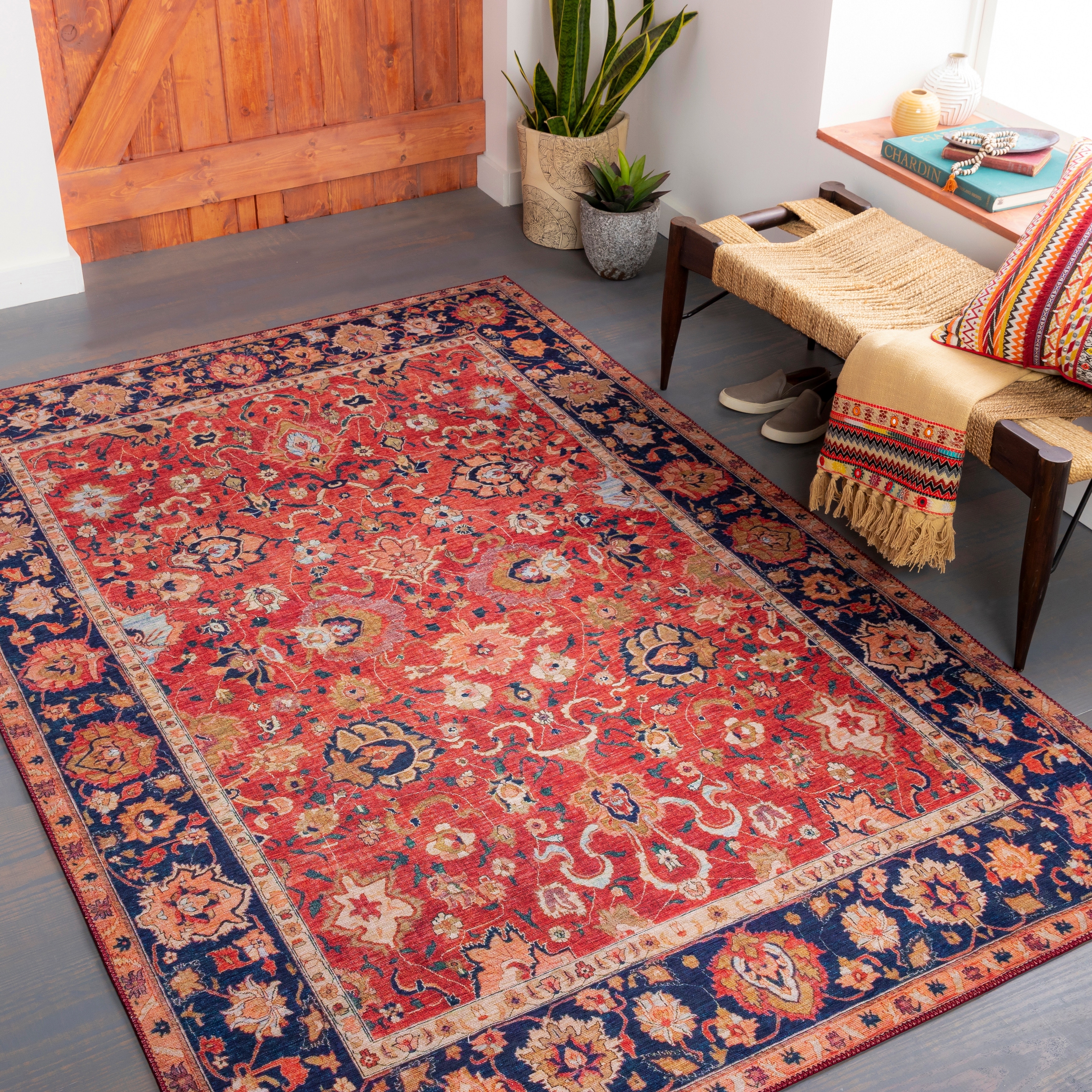 Artistic Weavers Sanka Area Rug, Red/Navy, 0.08