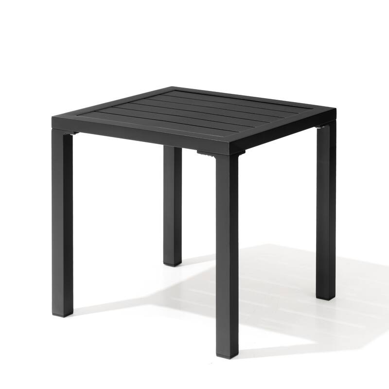 Pellebant Outdoor Aluminum Small Square Side End Table - 15.67" L x 15.67" W x 15.83" H