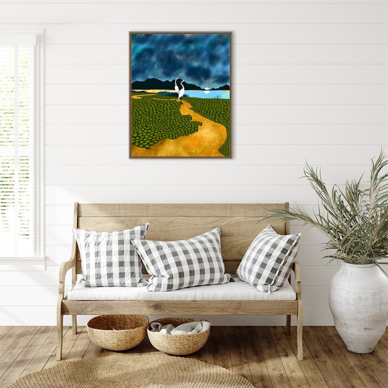 Great Egrets On Honeymoon Island by Uma Gokhale Framed Canvas Wall Art