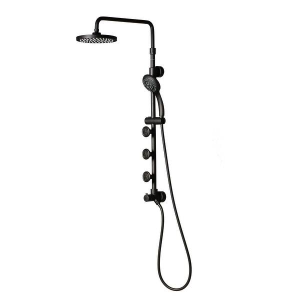 PULSE ShowerSpas Lanikai ShowerSpa Matte Black Shower System Bed Bath