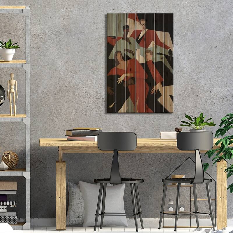 We Are Just Friends Print On Wood by Valeriya Simantovskaya - Multi-Color