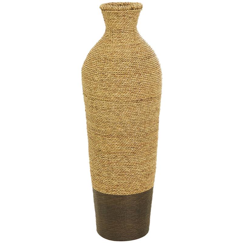Seagrass Handmade Tall Woven Floor Vase - Brown - Roche River Decor