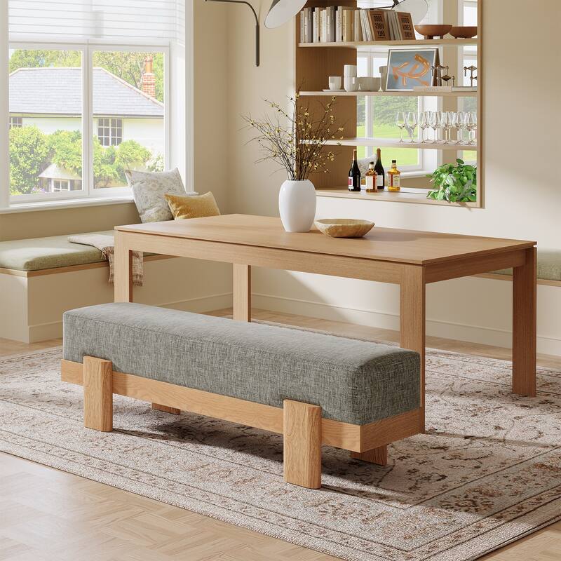 Upholstered Dining Bench, Padded Seat Kitchen Bench, Accent Seat Living/Dining Room Stool