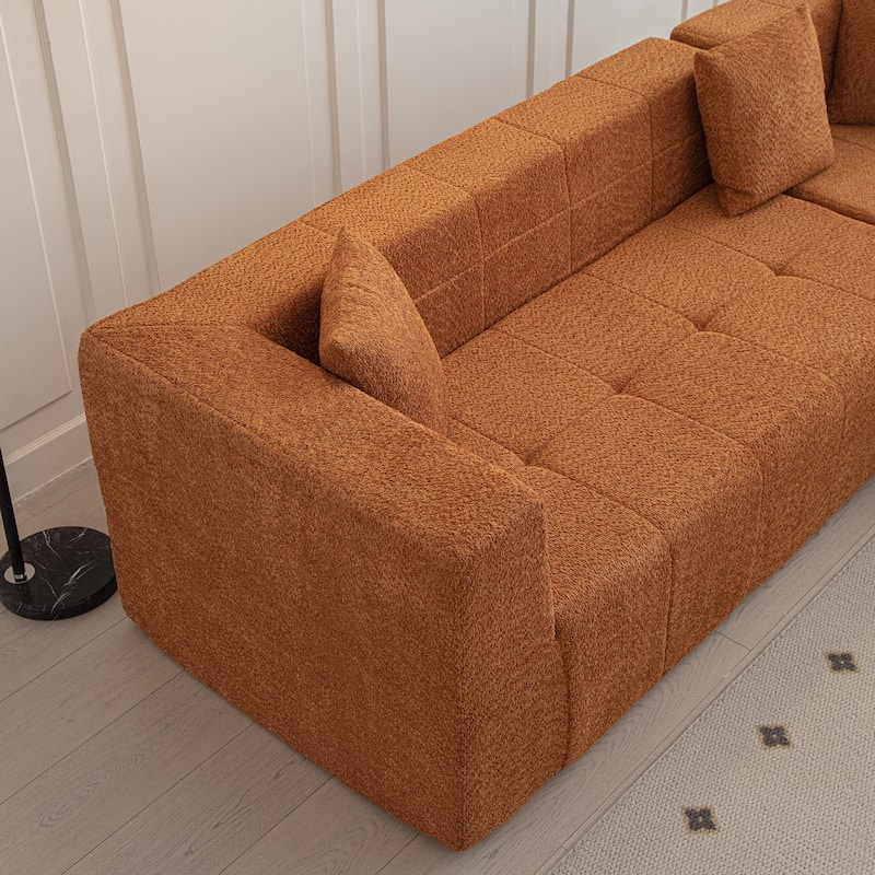 L-Shaped Modular Deep Seat Cloud Sofa Floor Sectional Couch