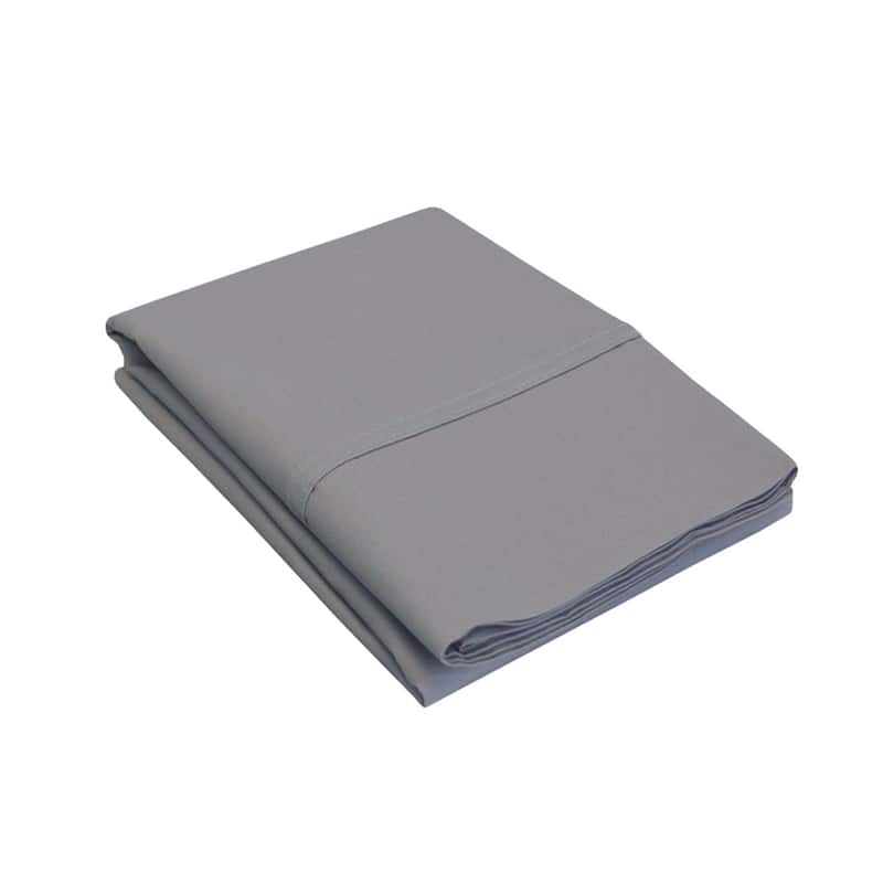 Superior 300TC Flynn Solid Cotton Percale Pillowcase - (Set of 2) - Standard - Grey