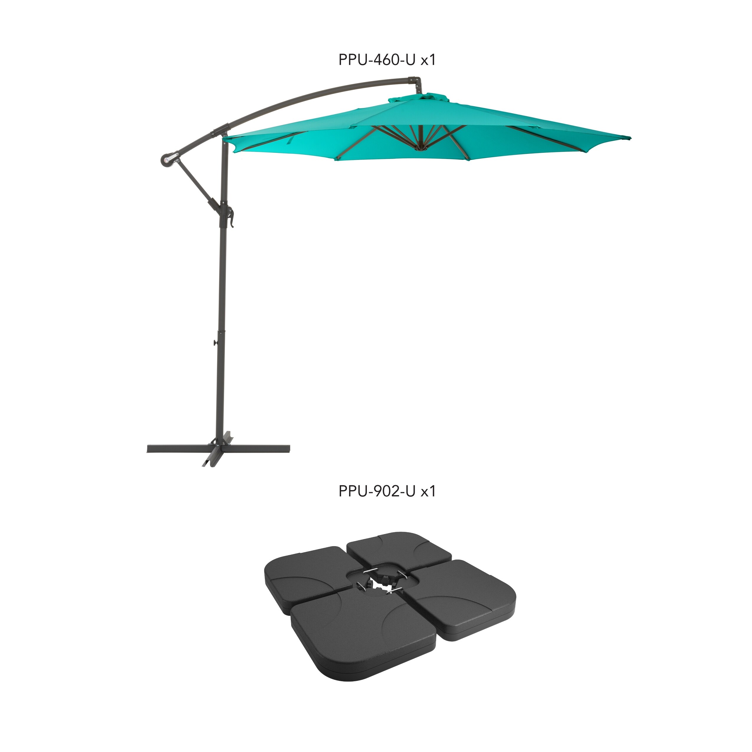 corliving patio umbrella base weights 9.5ft Tilting Offset Patio Umbrella with Base Weights - Bed Bath & Beyond