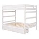preview thumbnail 7 of 7, Modern Twin over Twin Solid Wooden Bunk Bed with 2 Drawers and Full-length Guardrail, Can Separated into Two Full-size Beds