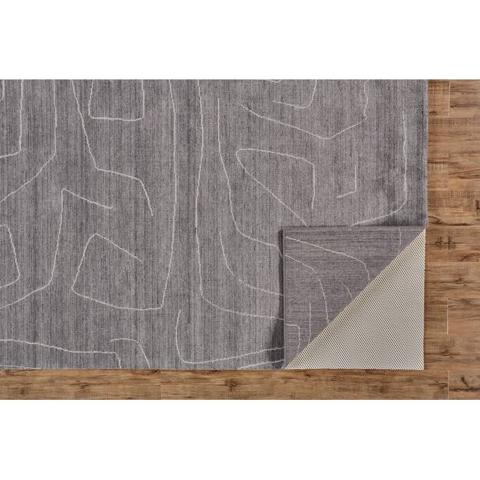 2' X 3' Gray And Ivory Abstract Hand Woven Area Rug 3'6" Bed Bath