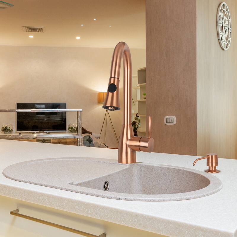 Built in Copper Soap Dispenser Refill from Top with 17 OZ Bottle - 3 Years Warranty