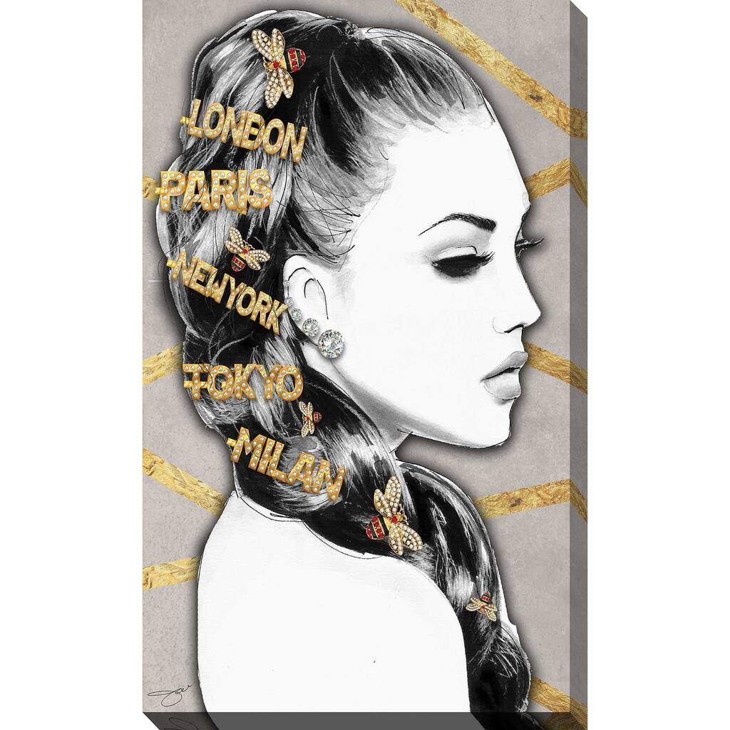 "Gold Hair Clips" by Jodi Print on Canvas