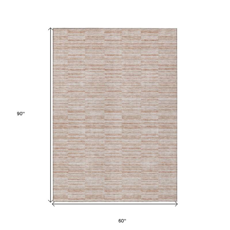 HomeRoots Striped Transitional Rectangle Outdoor Rug