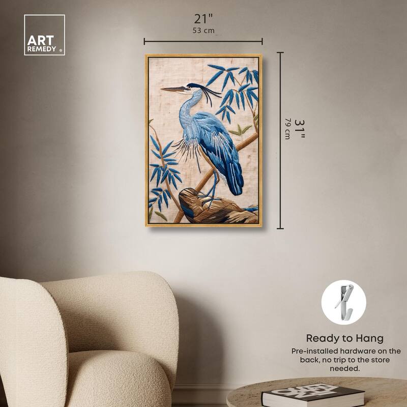 Needlework Heron Canvas by Art Remedy