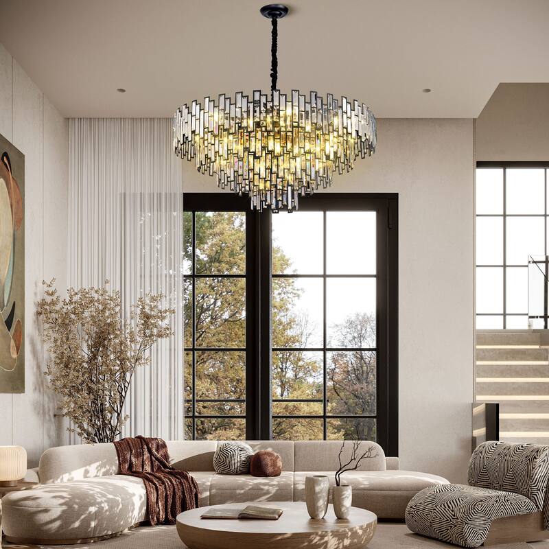 KAYLA 24in Chandelier 10-Light Crystal Chandelier