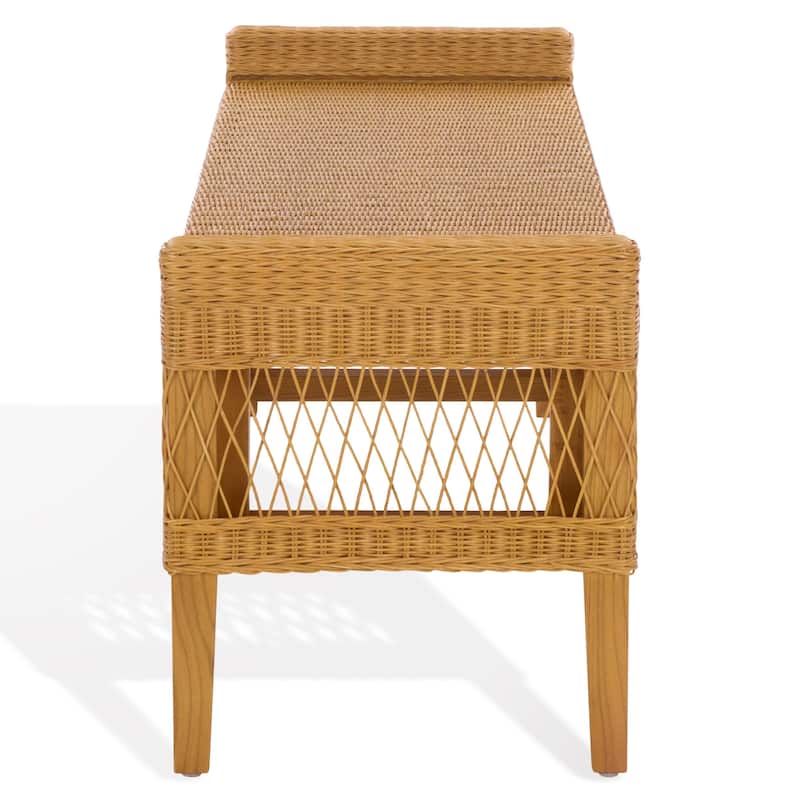 SAFAVIEH Couture Jimmy Rattan Bench - 60"W x 18"D x 21"H