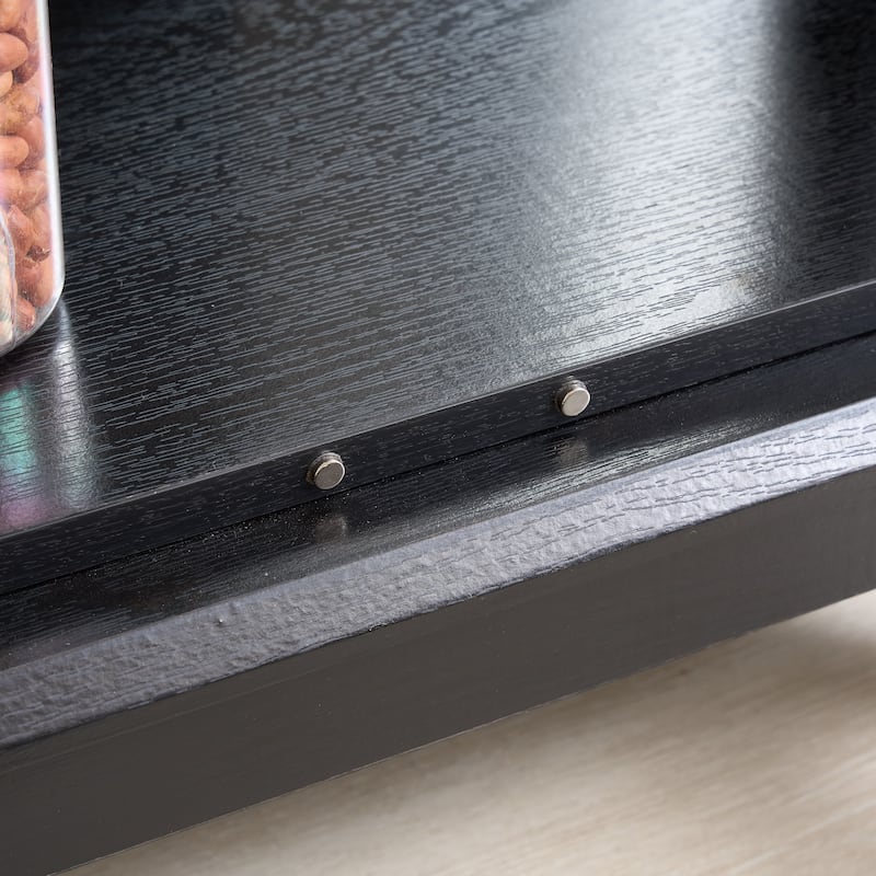 Curio Cabinet with Tempered Glass Doors, Lighted Display Cabinet with Mirrored Back Panel & Adjustable Shelves