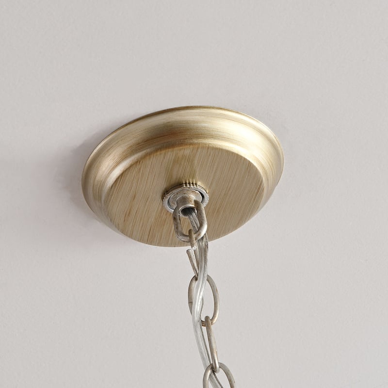 Casandra Brushed Champagne Silver 5-light Crystal Chandelier
