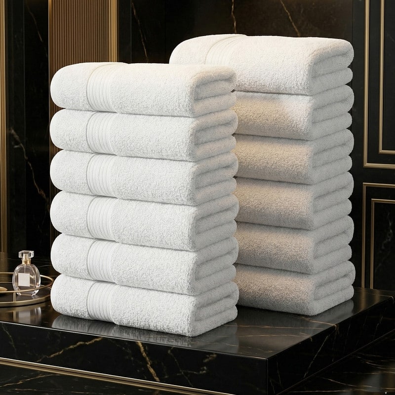 Ample Decor Luxurious Cotton Highly Absorbent Hand Towels 18x28 Inch, 12 PCS