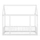 preview thumbnail 12 of 52, House Floor Bed with House Roof Frame and Safety Guardrails, Twin/Full Size Wooden Floor Montessori Bed House Bed for Kids