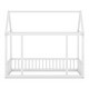 preview thumbnail 22 of 25, Wooden Floor Bed with House Roof Frame and Safety Guardrails,Twin/Full Size