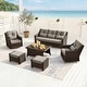 preview thumbnail 19 of 105, Murphy Outdoor Wicker Patio Outdoor Sofa Swivel Chair Coffee Table
