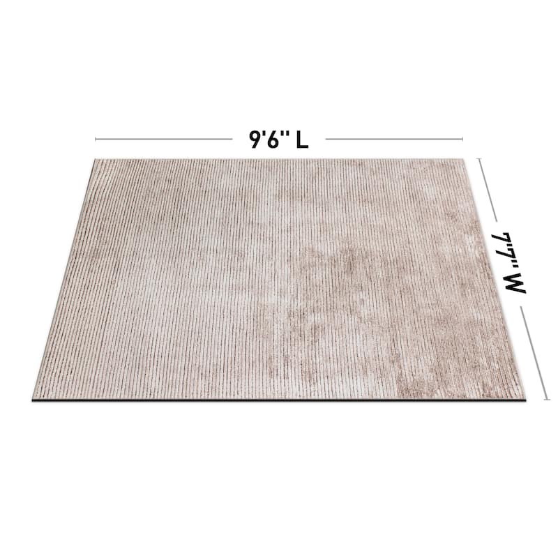 Contemporary Distressed Stripe Machine Washable Area Rug