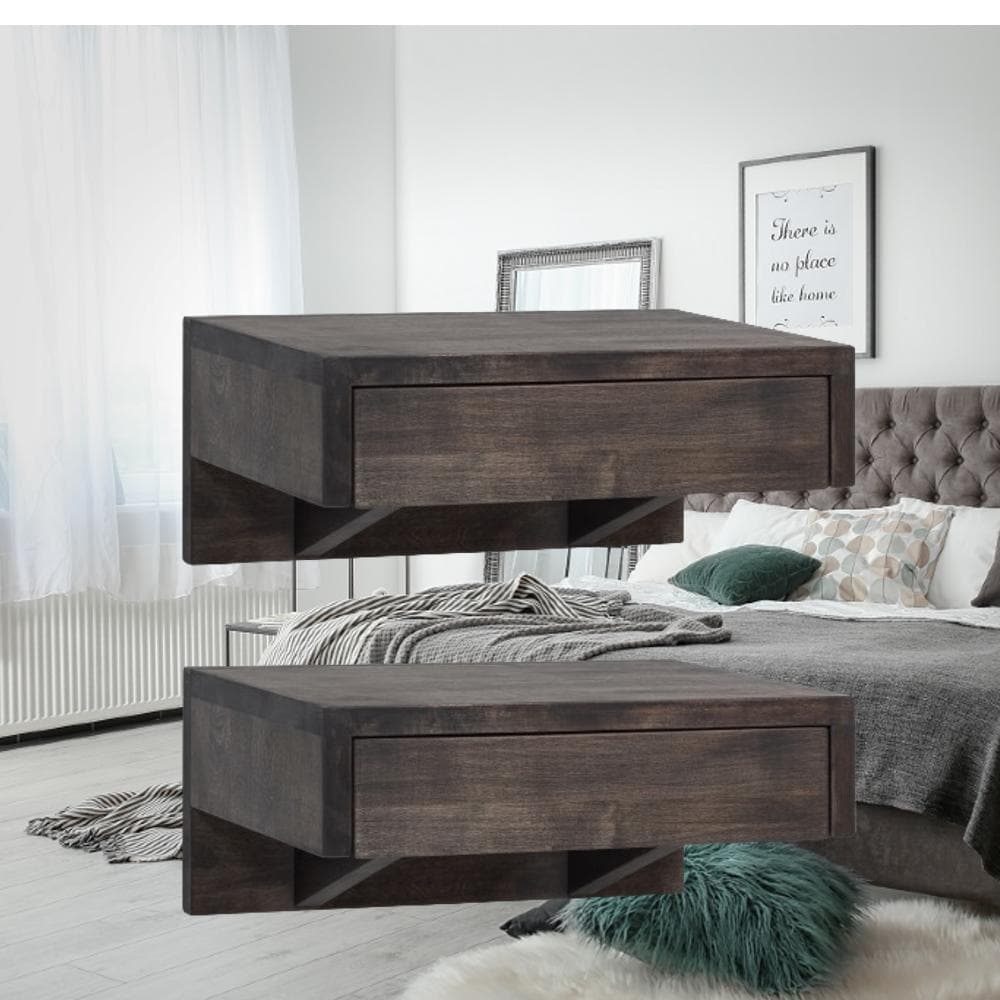 Bedroom set with online floating nightstands