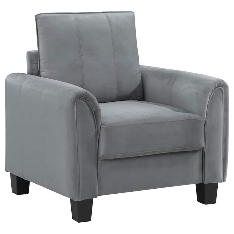 Davis Traditional Upholstered Rolled Arm Sofa Grey