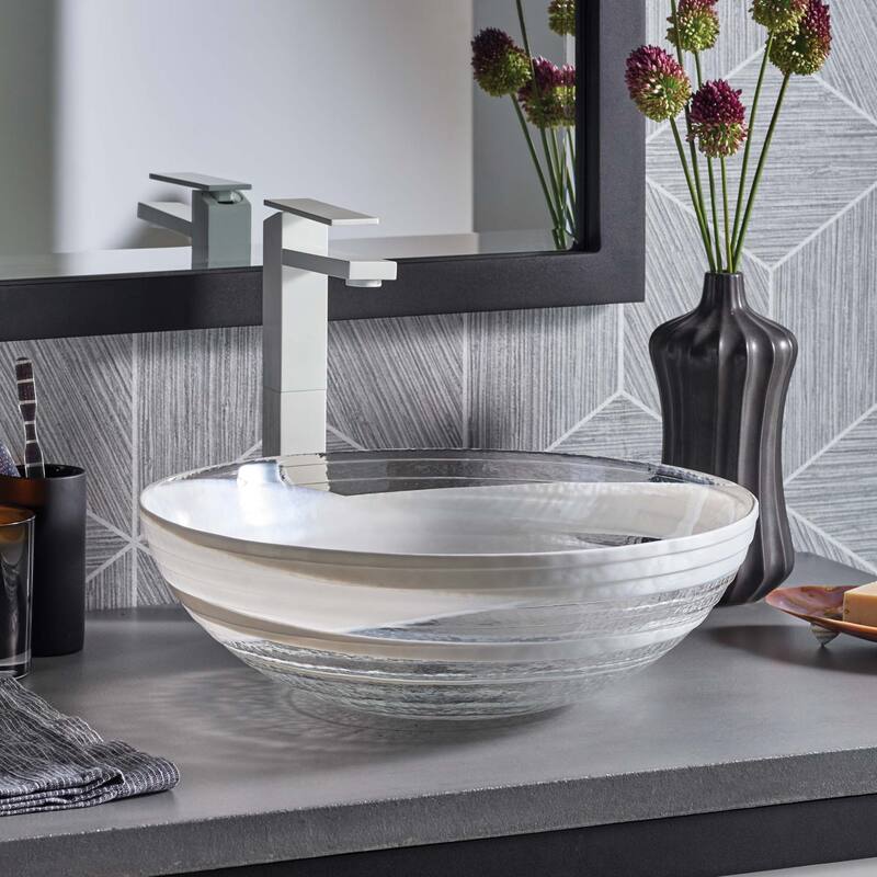 Roma Handmade Murano Glass Bathroom Sink - Seaspray