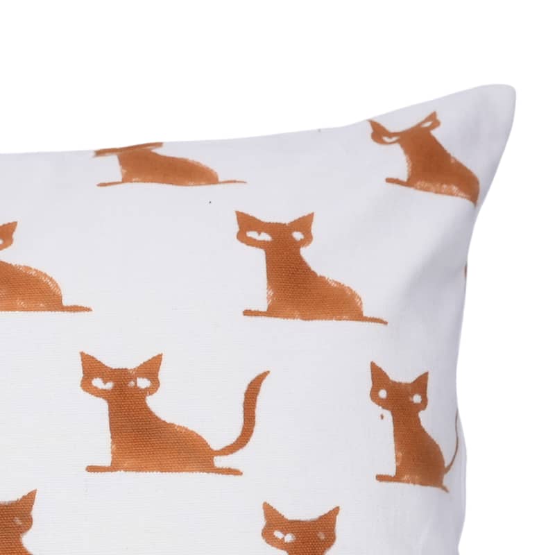 Fabdivine Handmade Block Print Cotton Green Pillow Cover, Pumpkin