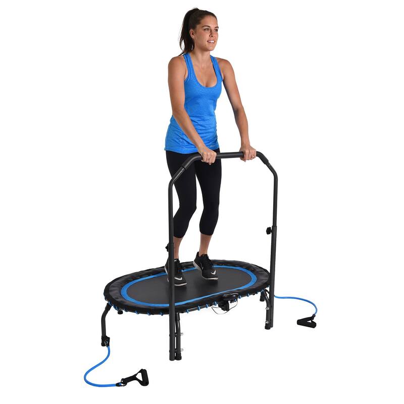 Stamina InTone Oval Fitness Rebounder Trampoline for Cardio with Handlebars - 24